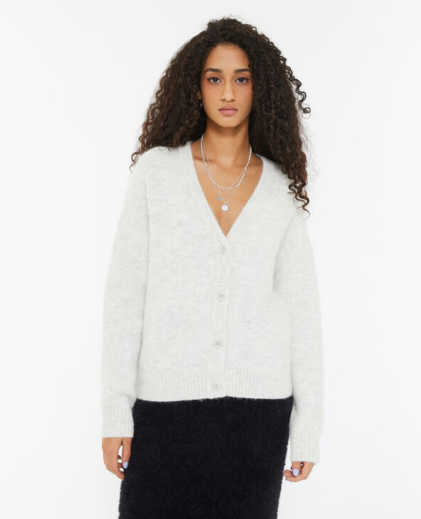 Gilet en maille douce et chaude gris clair - Pimkie