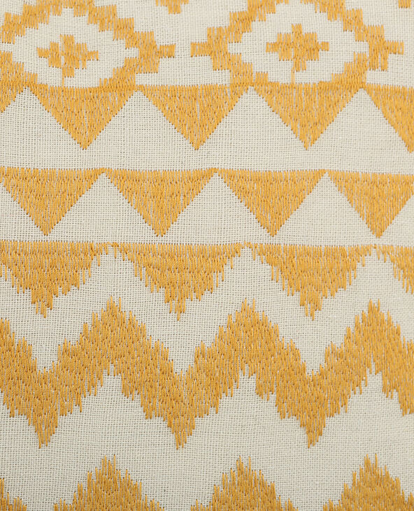 Housse de coussin tissée jaune ocre - Pimkie