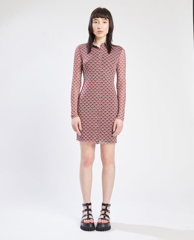 Robe chemise maille transparente rouge - Pimkie