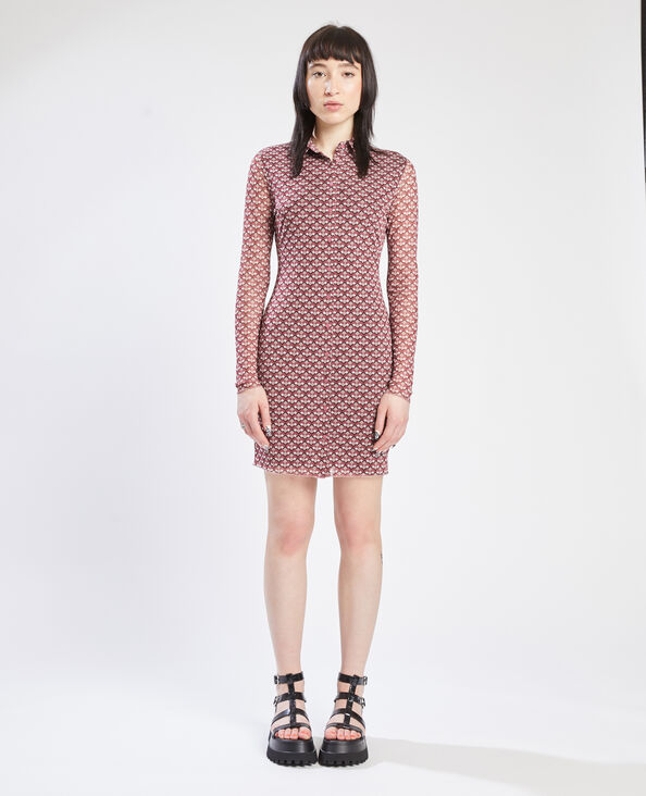 Robe chemise maille transparente rouge - Pimkie
