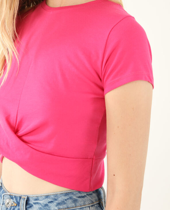 Cropped top twisté rose fuchsia - Pimkie