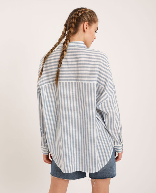 Chemise oversized à rayures bleu clair - Pimkie
