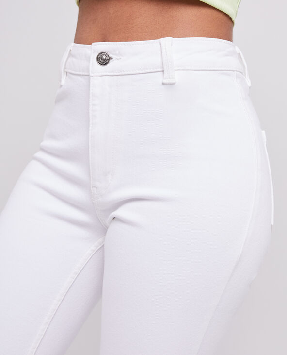 Jean flare taille haute cropped blanc - Pimkie