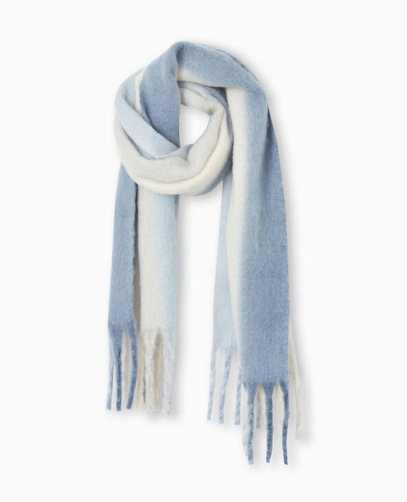 Echarpe en maille extra douce avec franges bleu - Pimkie