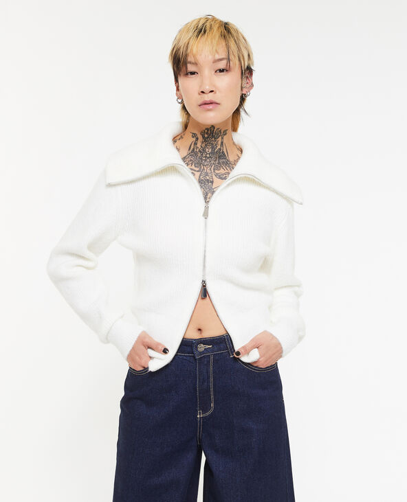 Gilet zippé col camionneur blanc - Pimkie