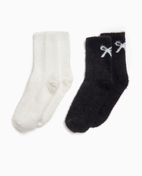 Coffret avec 2 paires de chaussettes toutes douces noir - Pimkie