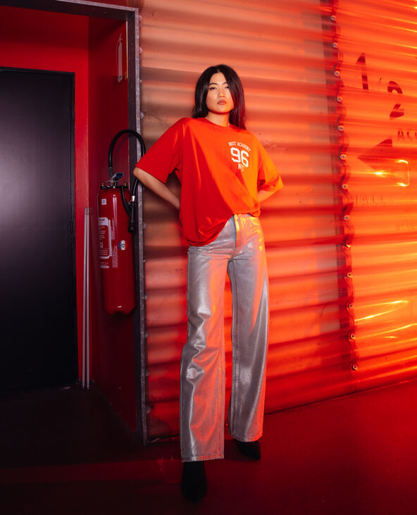 T-shirt oversize à inscription rouge - Pimkie