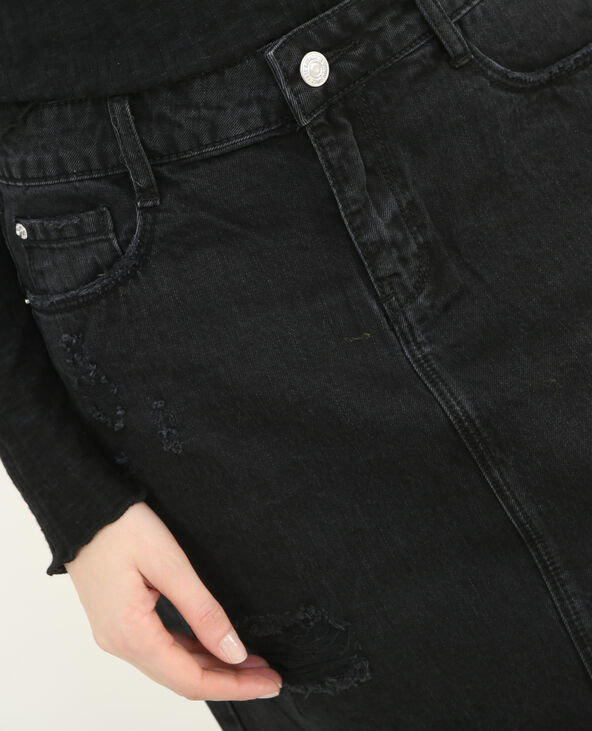Jupe en jean cheap noir destroy