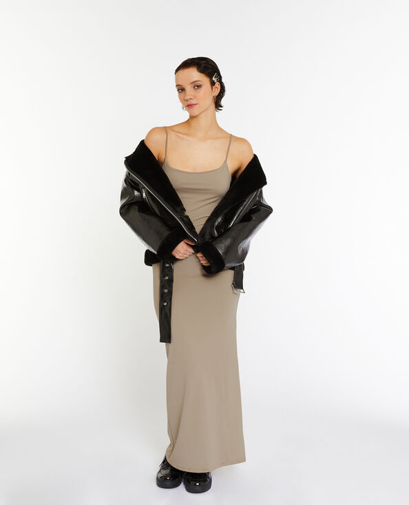 Robe longue avec fines bretelles beige - Pimkie