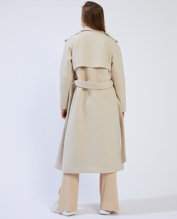 Manteau long écru - Pimkie
