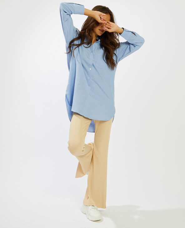 Chemise longue bleu - Pimkie