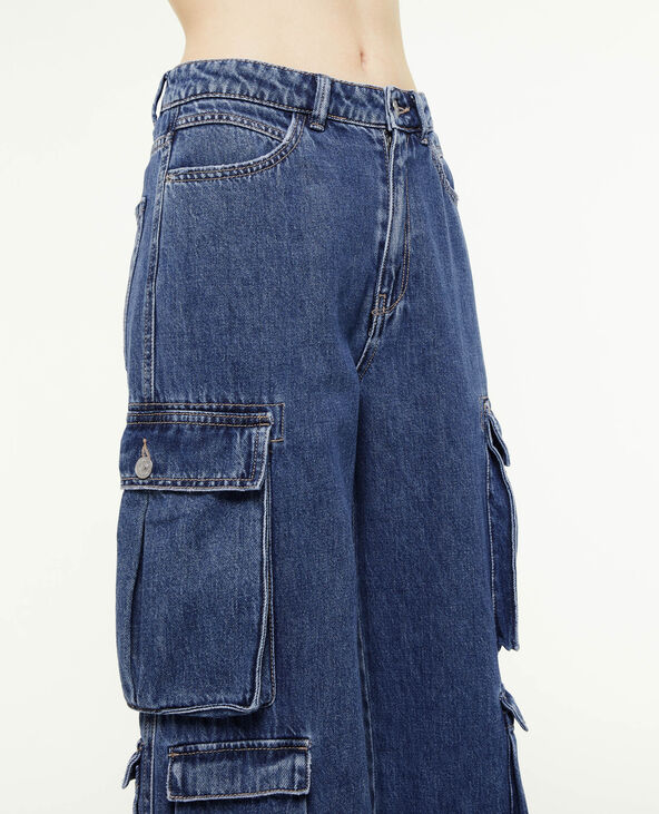 Jean cargo large multipoche bleu - Pimkie