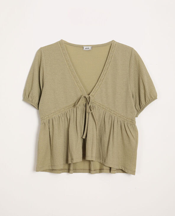 Top à col V taupe - Pimkie