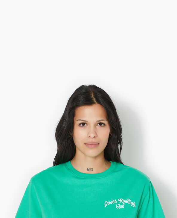 T-shirt oversize avec print poitrine et dos vert - Pimkie
