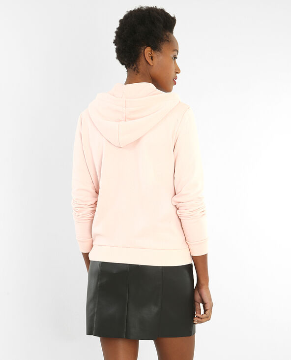 Sweat zippé à capuche rose - Pimkie