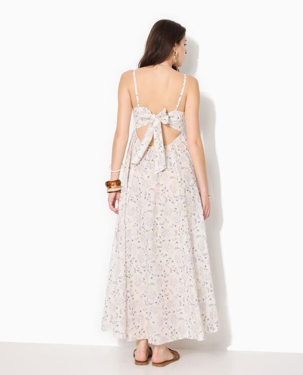 Robe longue à bretelles motif cachemire blanc - Pimkie