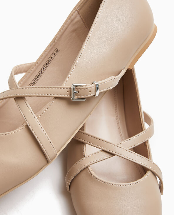 Ballerines avec brides croisées taupe - Pimkie