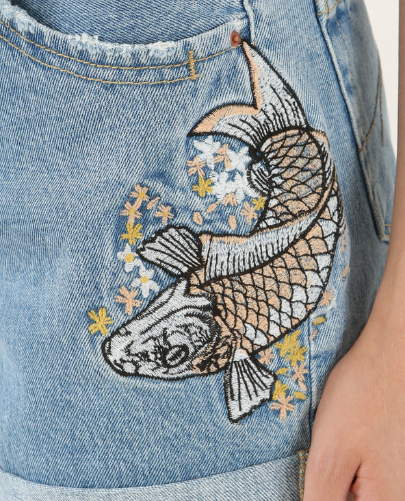 Short en jean brode