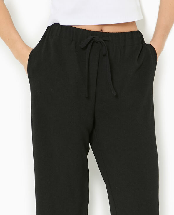 Pantalon fluide en tissu effet crêpe noir - Pimkie