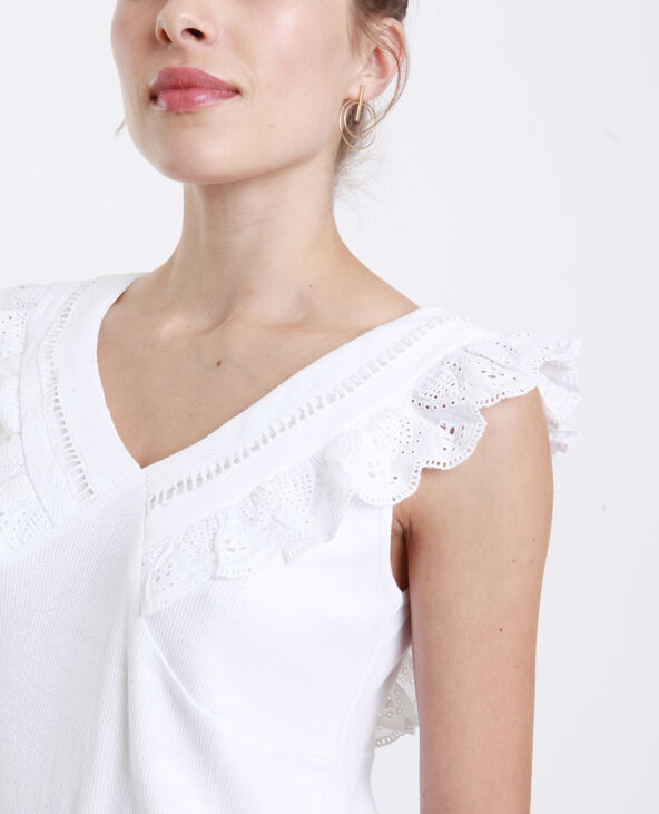 Top dentelle anglaise blanc - Pimkie