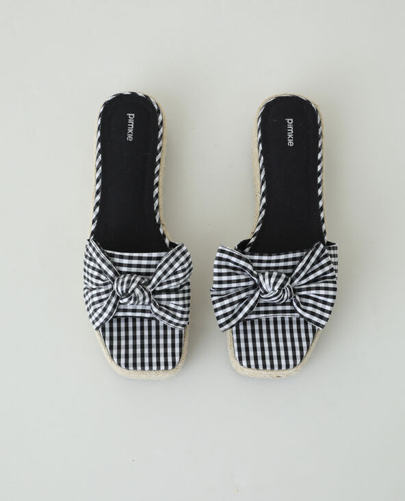 Mules plateformes avec nœud noir - Pimkie