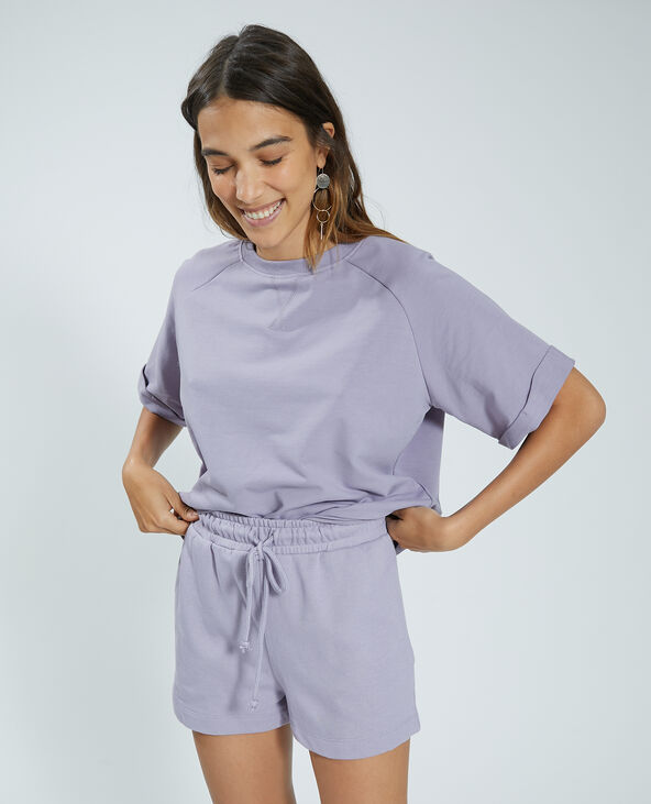 Sweat manches courtes lilas - Pimkie