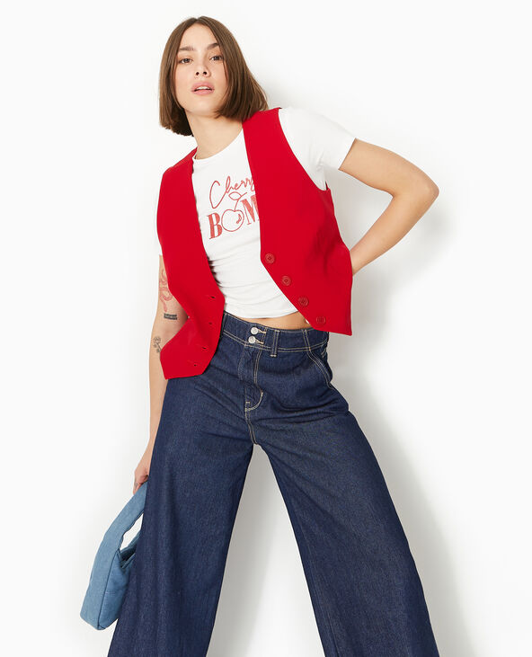 Gilet barman city rouge - Pimkie