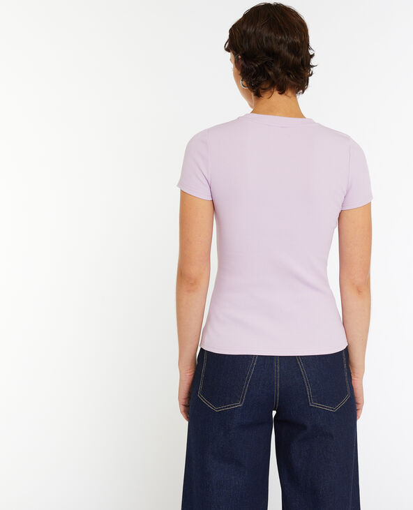 Top maille côtelée lilas - Pimkie