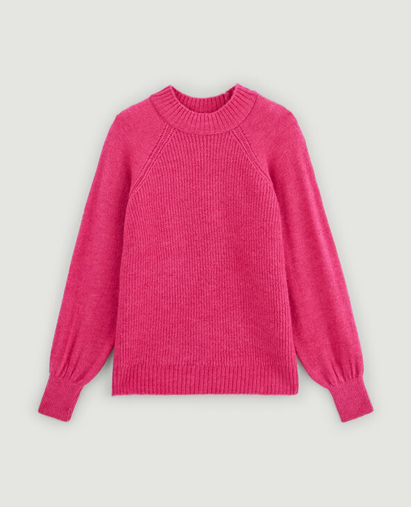 Pull maille col montant rose fluo - Pimkie