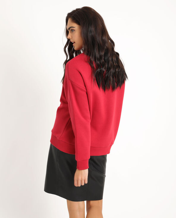 Sweat imprimé oversized rouge - Pimkie