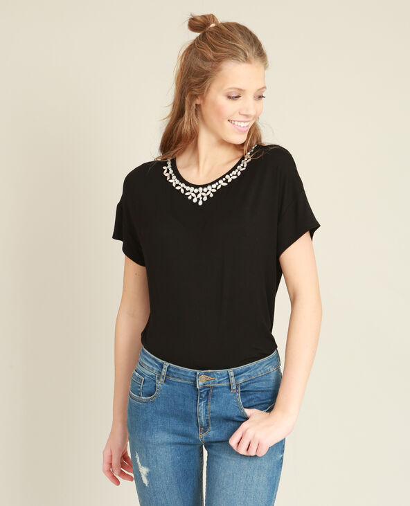 T-shirt bijoux noir - Pimkie