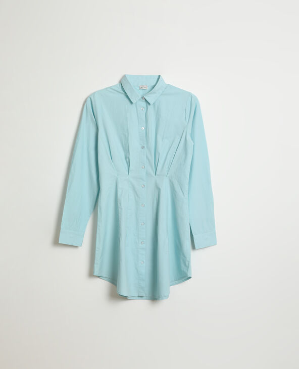 Chemise longue cintrée bleu turquoise - Pimkie