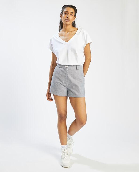 T-shirt col V blanc - Pimkie