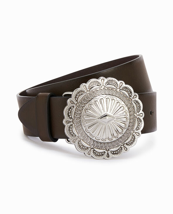 Ceinture avec boucle western gris foncé - Pimkie