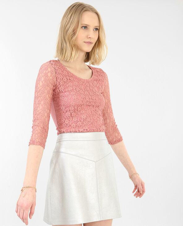 Tee shirt dentelle beige sales