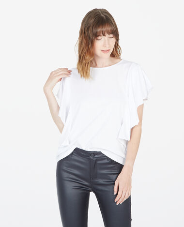 T-shirt à volants blanc - Pimkie