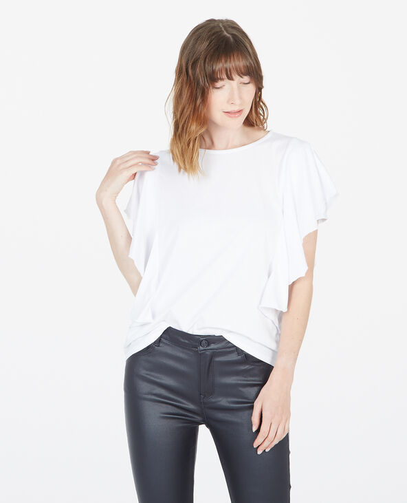 T-shirt à volants blanc - Pimkie