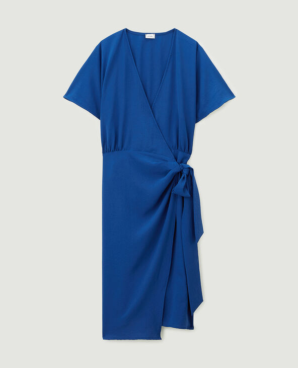 Robe midi porte-feuille bleu foncé - Pimkie