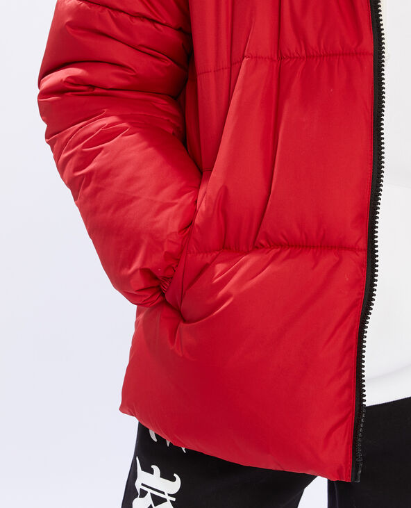 Doudoune colorblock à capuche rouge - Pimkie