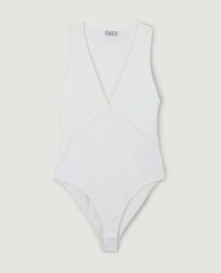 Body col V maille texturée blanc - Pimkie