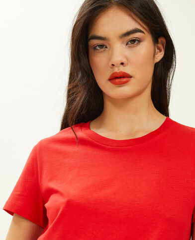 T-shirt basique col rond rouge - Pimkie