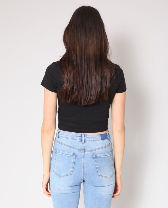 Crop top twisté noir - Pimkie