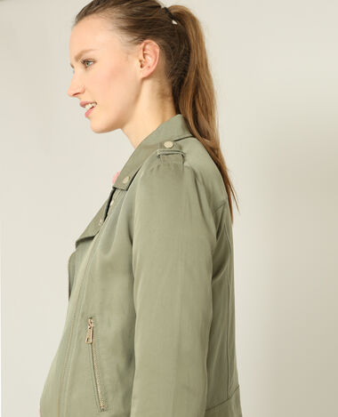 Veste biker fluide vert de gris - Pimkie