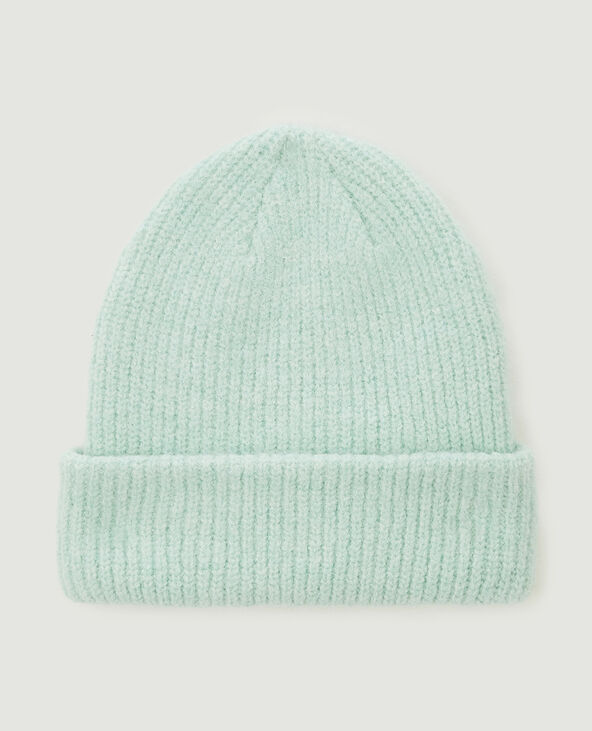 Bonnet avec revers vert clair - Pimkie