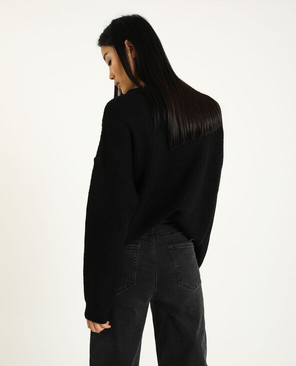Gilet col en dentelle noir - Pimkie