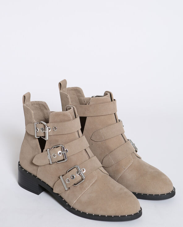 Boots à boucles beige - Pimkie