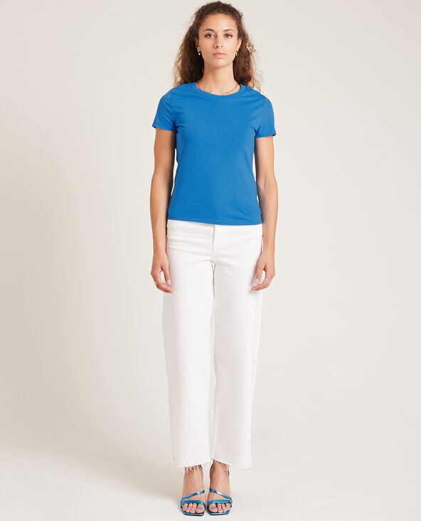 T-shirt basique col rond bleu électrique - Pimkie