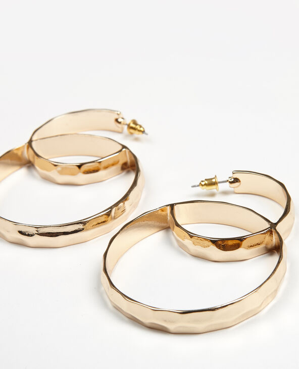 Boucles d'oreilles double anneaux doré - Pimkie