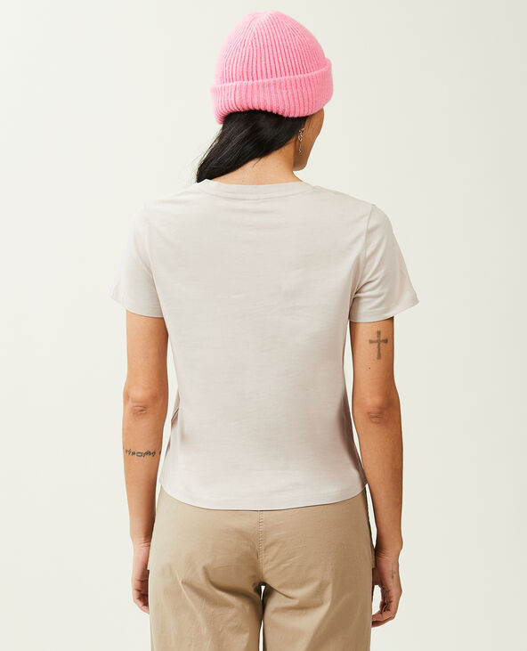 T-shirt basique col rond sable - Pimkie