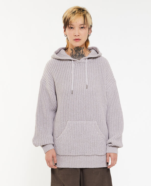 Pull capuche en grosse maille taupe - Pimkie